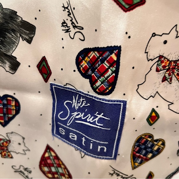 Nite Spirit Sleepwear Scottie Dog With Hearts Satin 2 Piece Set Size M NWOT - Picture 5 of 9